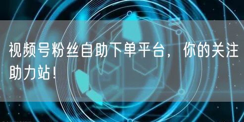 视频号粉丝自助下单平台,你的关注助力站!