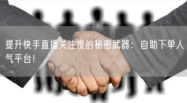 提升快手直播关注度的秘密武器:自助下单人气平台!