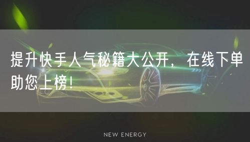 提升快手人气秘籍大公开，在线下单助您上榜！