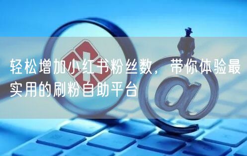 轻松增加小红书粉丝数,带你体验最实用的刷粉自助平台