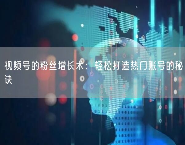 视频号的粉丝增长术：轻松打造热门账号的秘诀